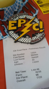 My medal and my time. BOOM!